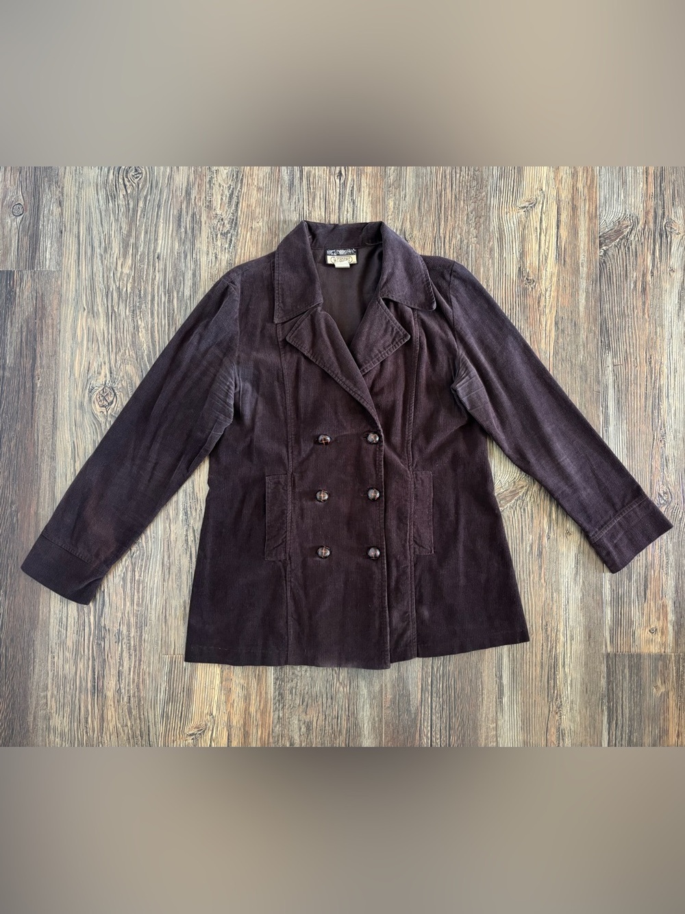 Vtg Wrapper Corduroy Blazer Jacket Womens Medium Brown Stevie Nicks Style USA